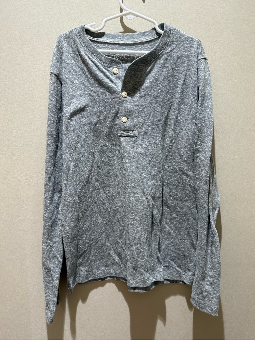 Crewcuts Heather Gray Long-Sleeve Henley size large